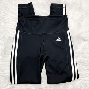 Adidas Stripe Athletic Pants Black and White Size Small